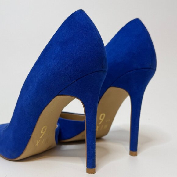 Mix No. 6 Electric Blue Suede Pumps Heels Stilletos Size 7.5 - Picture 4 of 7